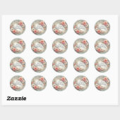 Elegant Beauty: Een prachtige Floral Birthday Stic Ronde Sticker (Vel)