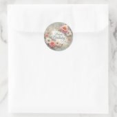 Elegant Beauty: Een prachtige Floral Birthday Stic Ronde Sticker (Tas)