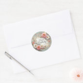 Elegant Beauty: Een prachtige Floral Birthday Stic Ronde Sticker (Envelop)