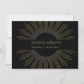 Elegant Beauty Gold Sunburst Black Gift Kaart (Achterkant)