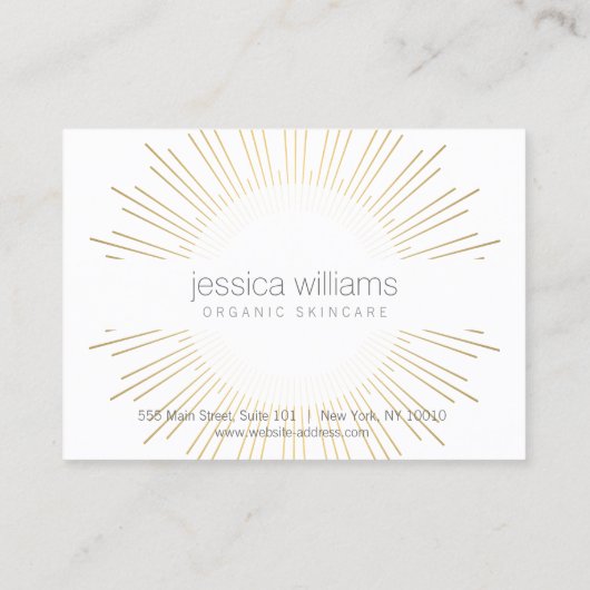 Elegant Beauty Gold Sunburst Lash Aftercare Visitekaartje (Achterkant)