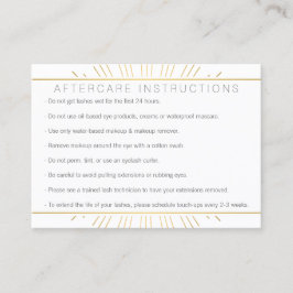 Elegant Beauty Gold Sunburst Lash Aftercare Visitekaartje