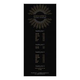 Elegant Beauty Gold Sunburst op zwart Reclamekaart