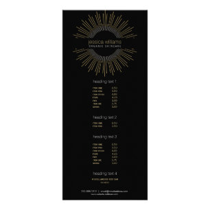 Elegant Beauty Gold Sunburst op zwart Reclamekaart