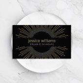 Elegant Beauty Gold Sunburst op zwart Visitekaartje