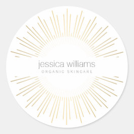 Elegant Beauty Gold Sunburst Ronde Sticker