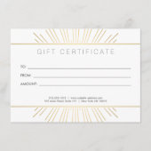Elegant Beauty Gold Sunburst Salon Gift Kaart (Voorkant)