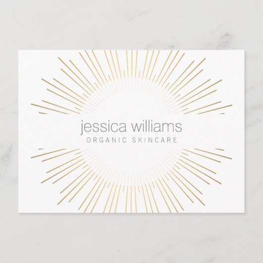 Elegant Beauty Gold Sunburst Salon Gift Kaart (Achterkant)
