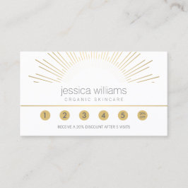 Elegant Beauty Gold Sunburst Salon Loyalty Card