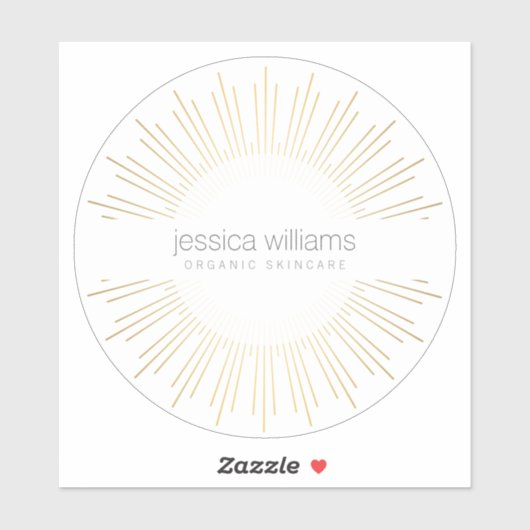 Elegant Beauty Gold Sunburst Sticker (Vel)