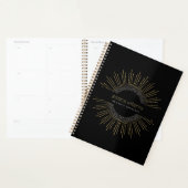 Elegant Beauty Gold Sunburst Zwart Afspraak Planner (Display)