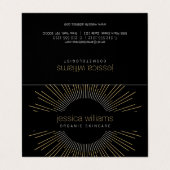 Elegant Beauty Gold Sunburst Zwart Gevouwen Visitekaartje (Buitenkant ongevouwen)