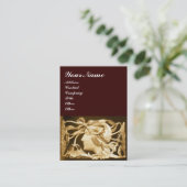 ELEGANT BEAUTY/LADY MET BOW EN STROMEN, bruin Visitekaartje (Staand voorkant)