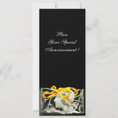 ELEGANT BEAUTY / LADY MET GEEL BOW EN STROMEN SAVE THE DATE (Achterkant)