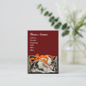 ELEGANT BEAUTY / LADY MET RODE BOW EN STROMEN VISITEKAARTJE (Staand voorkant)