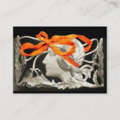 ELEGANT BEAUTY / LADY MET RODE BOW EN STROMEN VISITEKAARTJE (Achterkant)