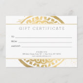 Elegant Beauty Mandala Logo Faux Gold Gift Kaart (Voorkant)