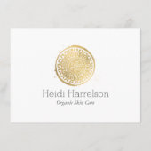 Elegant Beauty Mandala Logo Faux Gold Gift Kaart (Achterkant)