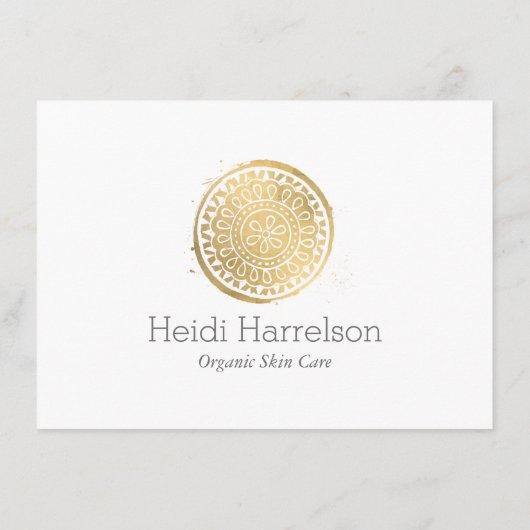 Elegant Beauty Mandala Logo Faux Gold Gift Kaart (Achterkant)