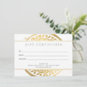 Elegant Beauty Mandala Logo Faux Gold Gift Kaart (Staand voorkant)