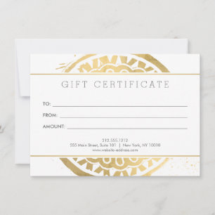 Elegant Beauty Mandala Logo Faux Gold Gift Kaart