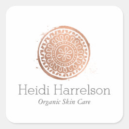Elegant Beauty Mandala Logo Roes Gold Vierkante Sticker