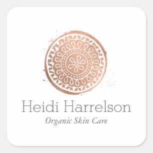 Elegant Beauty Mandala Logo Roes Gold Vierkante Sticker