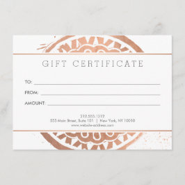 Elegant Beauty Mandala Logo Roos Gold Gift Kaart