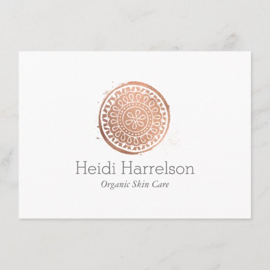 Elegant Beauty Mandala Logo Roos Gold Gift Kaart (Achterkant)