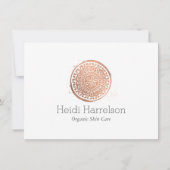 Elegant Beauty Mandala Logo Roos Gold Gift Kaart (Achterkant)