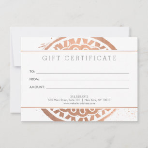 Elegant Beauty Mandala Logo Roos Gold Gift Kaart