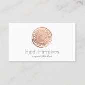 Elegant Beauty Mandala Logo Roos Goud Visitekaartje (Voorkant)