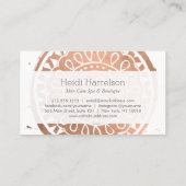 Elegant Beauty Mandala Logo Roos Gouden Afspraak Afsprakenkaartje (Achterkant)