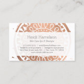 Elegant Beauty Mandala Logo Roos Gouden Afspraak Afsprakenkaartje (Achterkant)