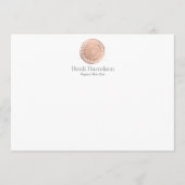 Elegant Beauty Mandala Logo Roos Gouden Platte Not Notitiekaartje (Voorkant)