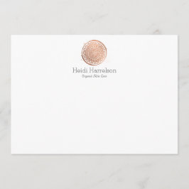 Elegant Beauty Mandala Logo Roos Gouden Platte Not Notitiekaartje