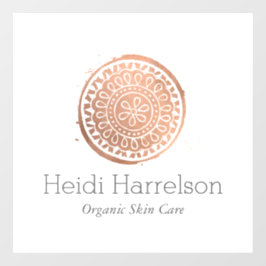 Elegant Beauty Mandala Logo Roze Goud Raamfolie Raamsticker