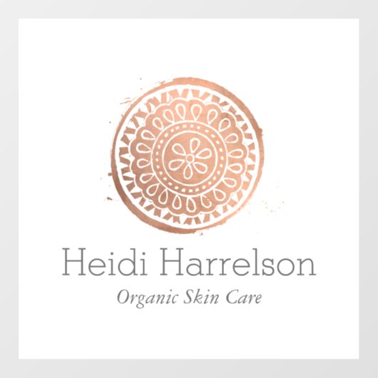 Elegant Beauty Mandala Logo Roze Goud Raamfolie Raamsticker (Vel)