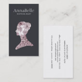 Elegant Beauty Meisje's Gezicht Hand getrokken Flo Visitekaartje (Voorkant / Achterkant)