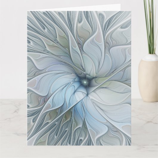 Elegant Beauty Modern Abstract Fractal Art Flower Bedankkaart (Voorkant)