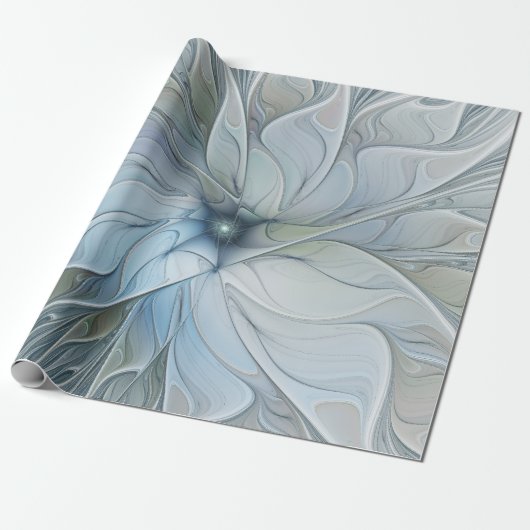 Elegant Beauty Modern Abstract Fractal Art Flower Cadeaupapier (Uitgerold)
