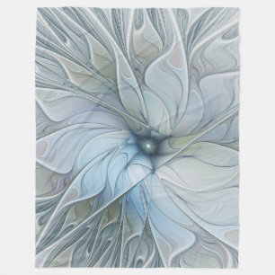 Elegant Beauty Modern Abstract Fractal Art Flower Fleece Deken