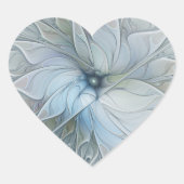 Elegant Beauty Modern Abstract Fractal Art Flower Hart Sticker (Voorkant)
