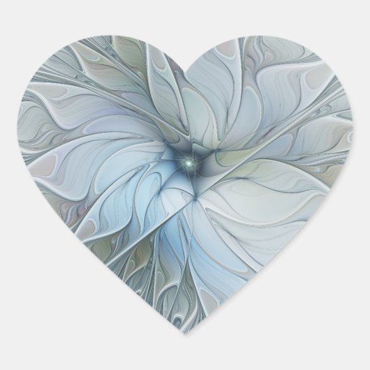 Elegant Beauty Modern Abstract Fractal Art Flower Hart Sticker (Voorkant)