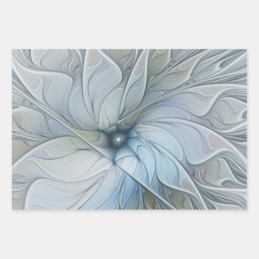 Elegant Beauty Modern Abstract Fractal Art Flower Inpakpapier Vel (Voorkant)