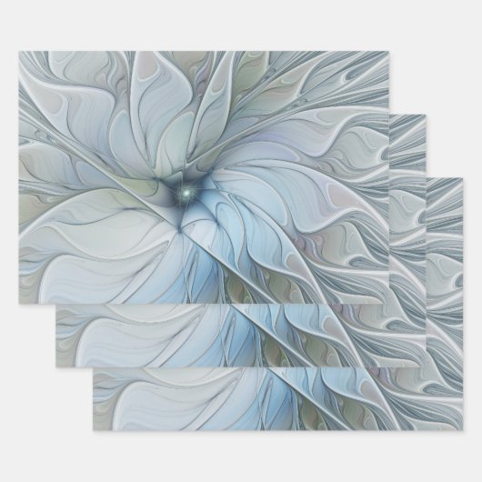 Elegant Beauty Modern Abstract Fractal Art Flower Inpakpapier Vel (Set)