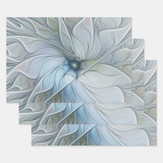Elegant Beauty Modern Abstract Fractal Art Flower Inpakpapier Vel (Set)