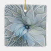 Elegant Beauty Modern Abstract Fractal Art Flower Keramisch Ornament (Achterkant)