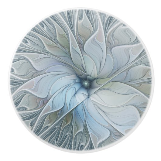 Elegant Beauty Modern Abstract Fractal Art Flower Keramische Knop (Voorkant)