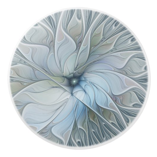 Elegant Beauty Modern Abstract Fractal Art Flower Keramische Knop (Voorkant)
